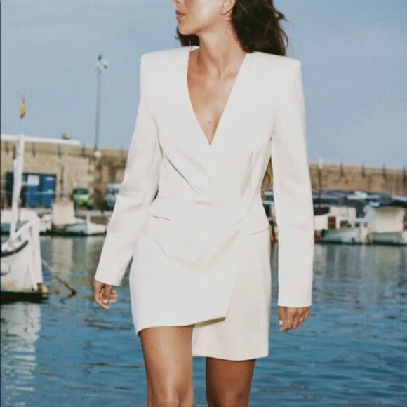 Zara Draped Blazer Dress - Picture 7 of 16